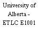University of Alberta - ETLC E1001
